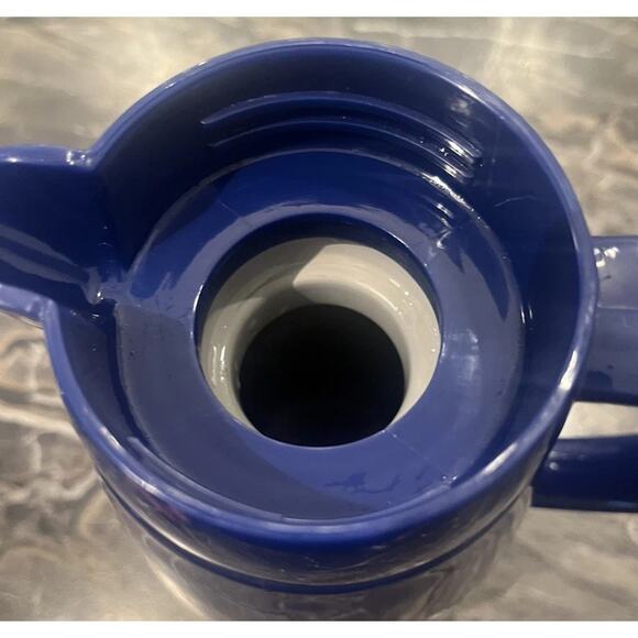 VTG Maxwell House Blue Carafe Thermos Glass Lined Coffee Pot Tea Insulated NICE! - Picture 7 of 10